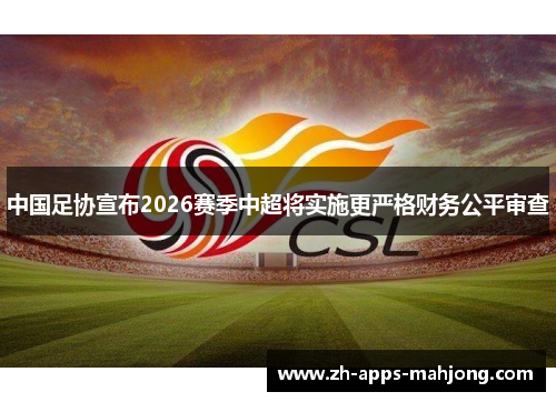 中国足协宣布2026赛季中超将实施更严格财务公平审查 中国足协宣布2026赛季中超将实施更严格财务公平审查