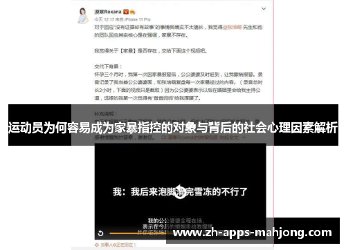 运动员为何容易成为家暴指控的对象与背后的社会心理因素解析